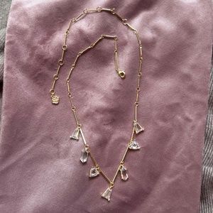 Kendra Scott Blair Strand Necklace in Gold and White Crystal